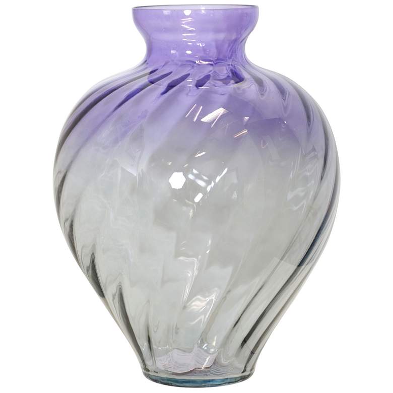 Image 1 Lavender Ombre 17" High Lilac And Grey Spiral Vase