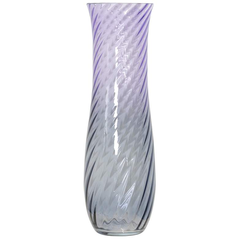 Image 1 Lavender Ombre 22" High Lilac And Grey Spiral Vase