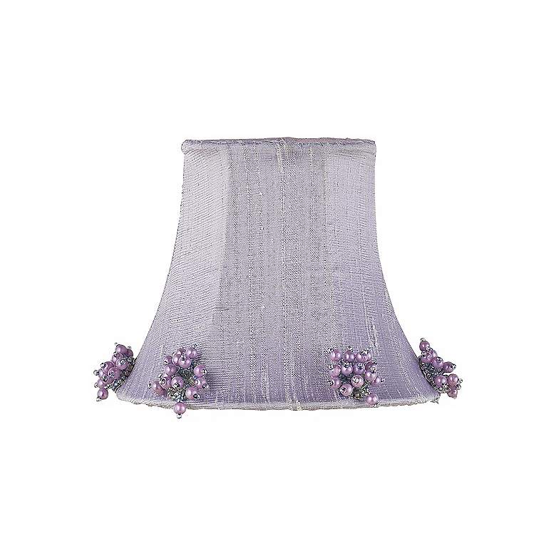Image 1 Lavender Silk Shade with Pearl Burst Trim 3x5x4.25 (Clip-On)