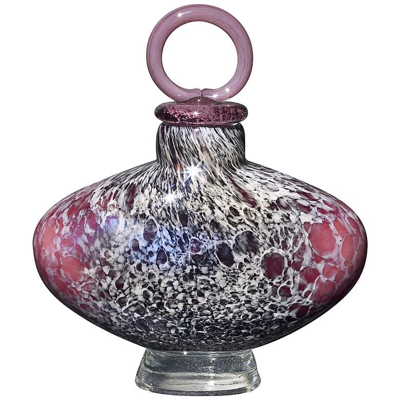 Image 1 Lavender White Swirl Glass Perfume Bottle