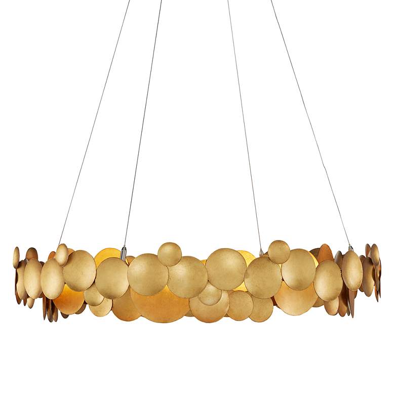Image 2 Lavengro 32" Wide Gold Leaf 10-Light LED Chandelier