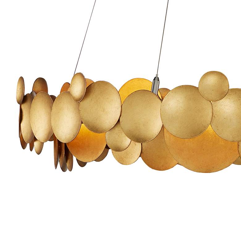 Image 3 Lavengro 32" Wide Gold Leaf 10-Light LED Chandelier more views