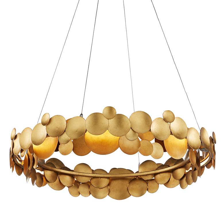 Image 6 Lavengro 32" Wide Gold Leaf 10-Light LED Chandelier more views