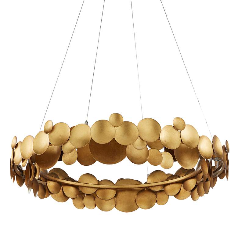 Image 7 Lavengro 32" Wide Gold Leaf 10-Light LED Chandelier more views