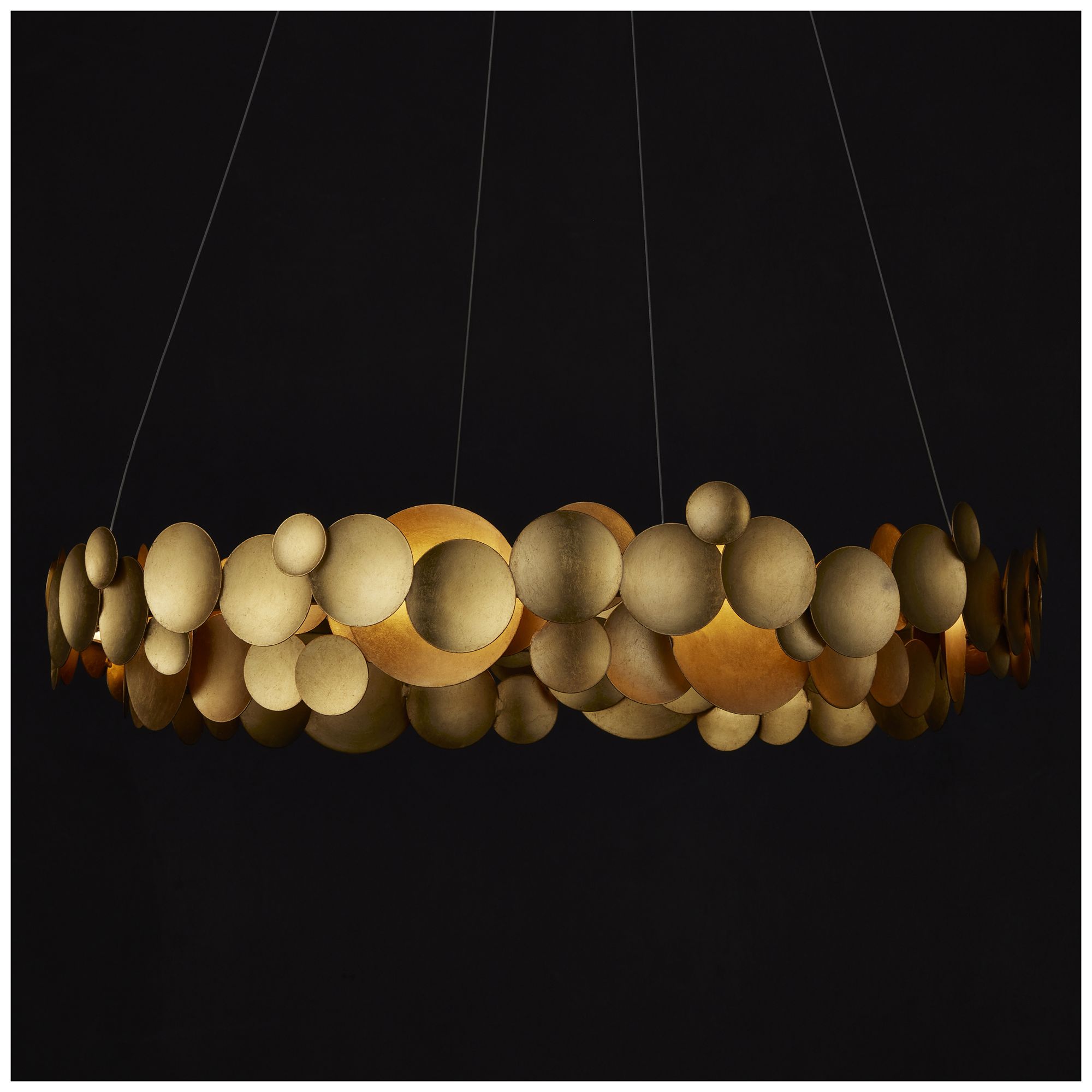 Lavengro 32" Wide Gold Leaf 10-Light LED Chandelier