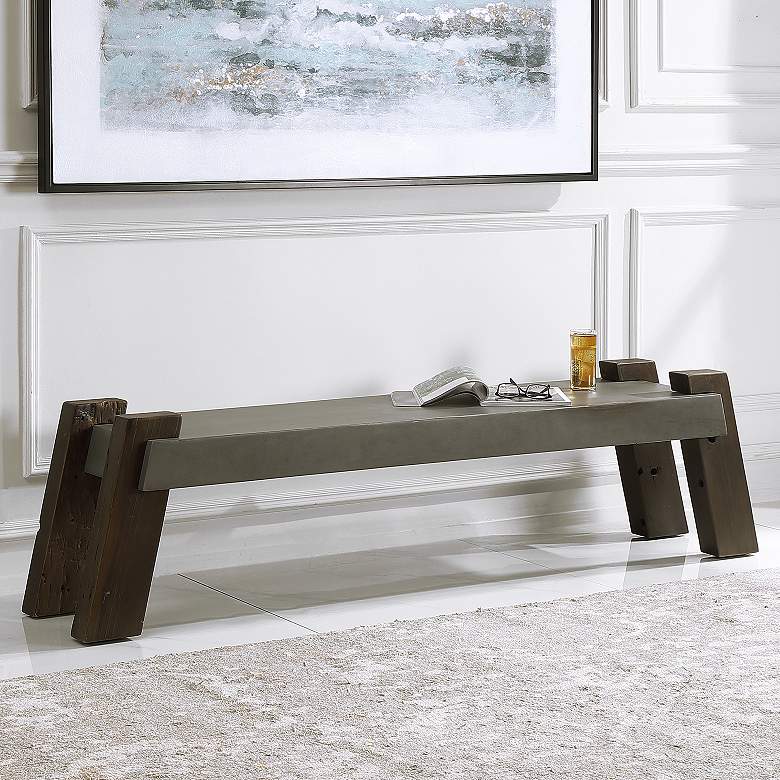 Image 1 Lavin Industrial Gray Concrete Bench