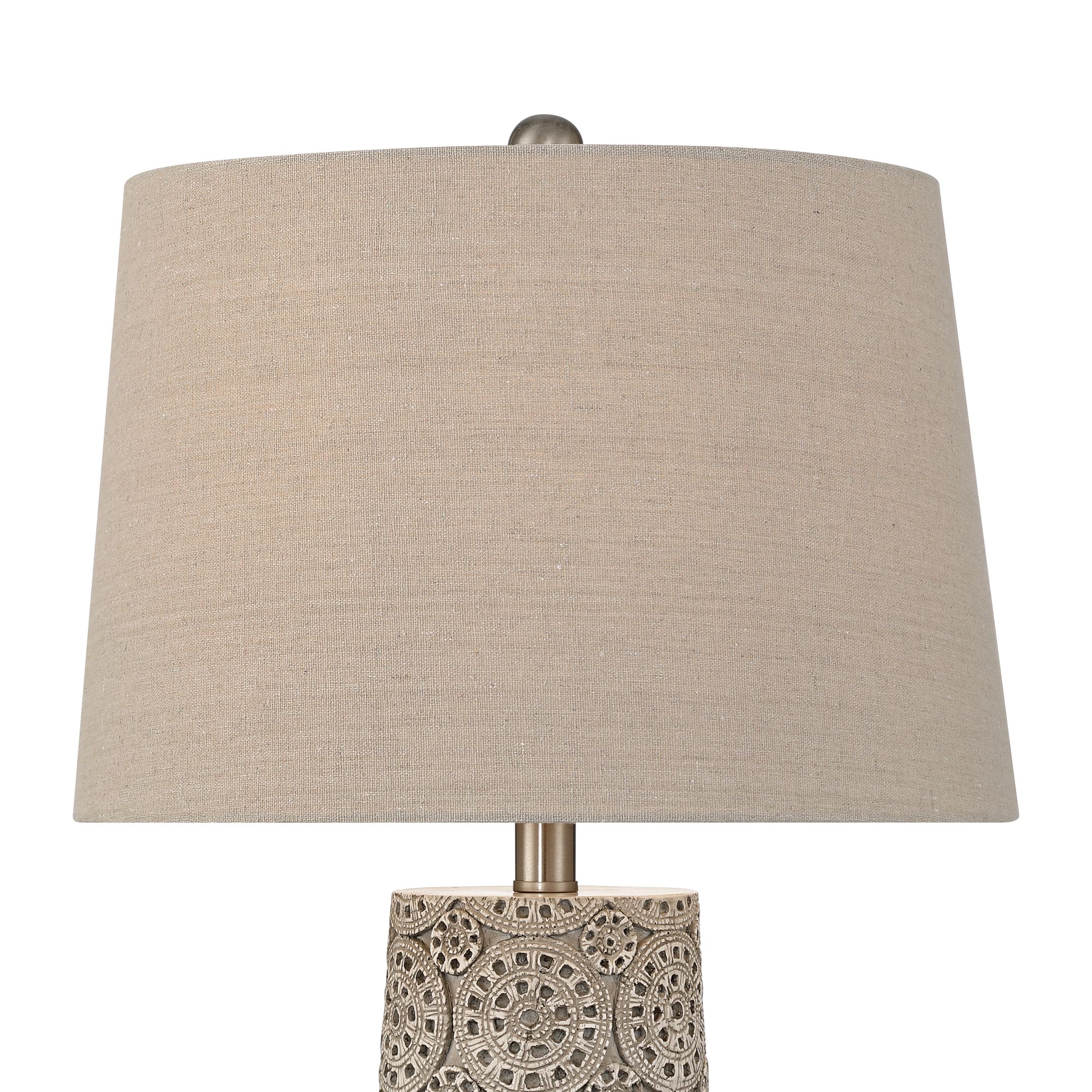 Image 4 Lavinia 24 1/2"H Carved Stone Motif Table Lamp Set of 2 with Dimmer more views