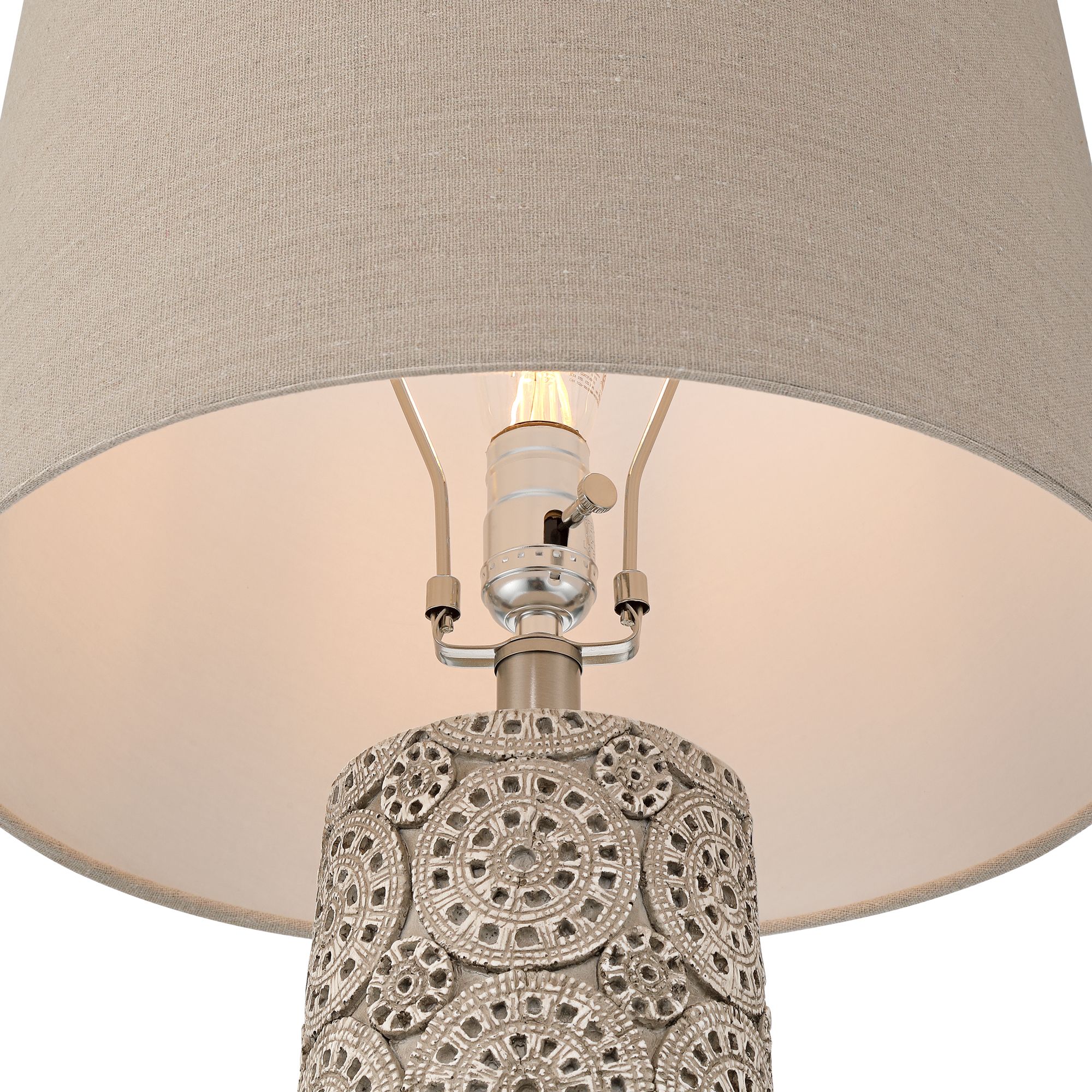 Image 5 Lavinia 24 1/2"H Carved Stone Motif Table Lamp Set of 2 with Dimmer more views