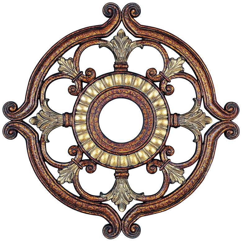 Image 1 Lavonia 23 1/2" Wide Palatial Bronze Ceiling Medallion