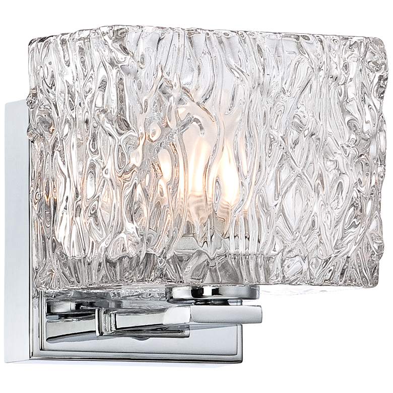 Image 1 Lavonia Chrome 5 1/4 inch High Molten Glass Wall Sconce