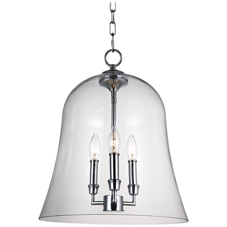 Image 1 Lawler 14 3/4 inch Wide Clear Glass Bell 3-Light Pendant