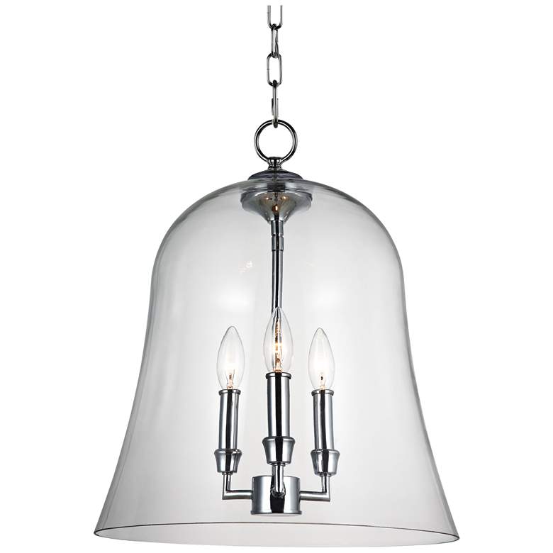 Image 1 Lawler 14 3/4" Wide Clear Glass Bell 3-Light Pendant
