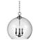 Lawler 16" Wide Clear Glass Orb 3-Light Pendant
