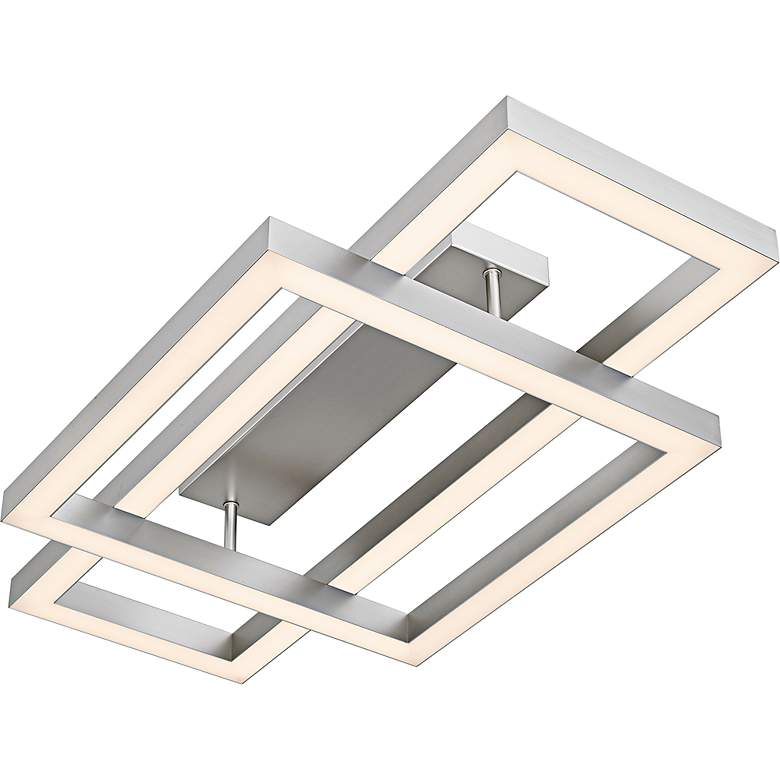 Image 4 Lawless Integrated LED Painted Brushed Nickel Semi-Flush Mount w CCT Switch more views