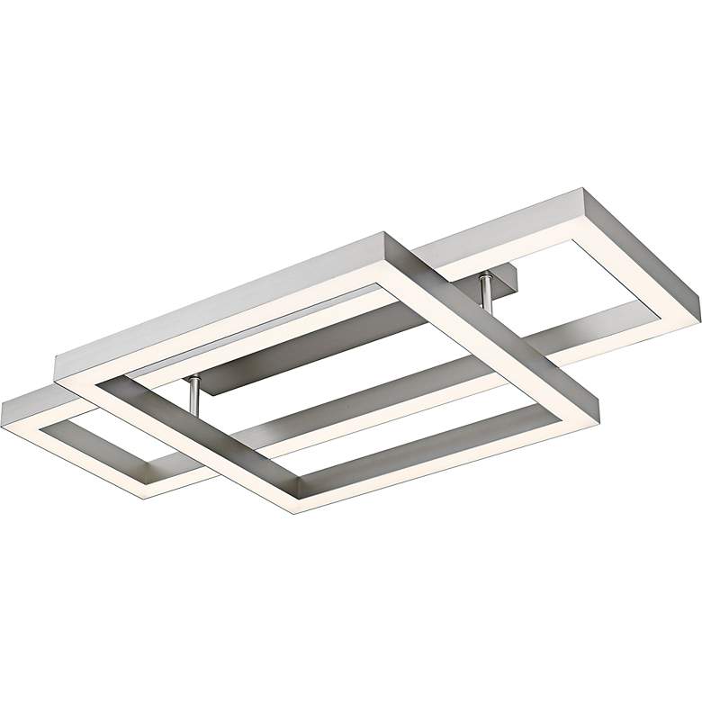 Image 5 Lawless Integrated LED Painted Brushed Nickel Semi-Flush Mount w CCT Switch more views