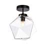 4_Lawrence 1 Lt Black And Clear Glass Flush Mount more views