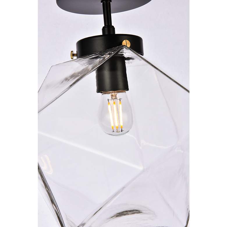 Image 5 Lawrence 1 Lt Black And Clear Glass Flush Mount more views