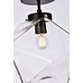 5_Lawrence 1 Lt Black And Clear Glass Flush Mount more views