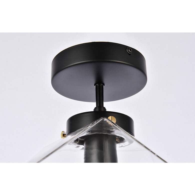 Image 6 Lawrence 1 Lt Black And Clear Glass Flush Mount more views
