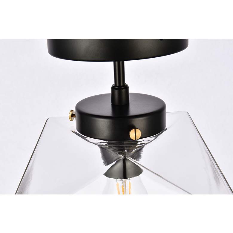 Image 7 Lawrence 1 Lt Black And Clear Glass Flush Mount more views