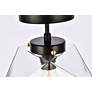 7_Lawrence 1 Lt Black And Clear Glass Flush Mount more views