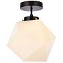 2_Lawrence 1 Lt Black And White Glass Flush Mount