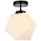 Lawrence 1 Lt Black And White Glass Flush Mount