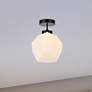 1_Lawrence 1 Lt Black And White Glass Flush Mount
