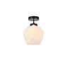 4_Lawrence 1 Lt Black And White Glass Flush Mount more views
