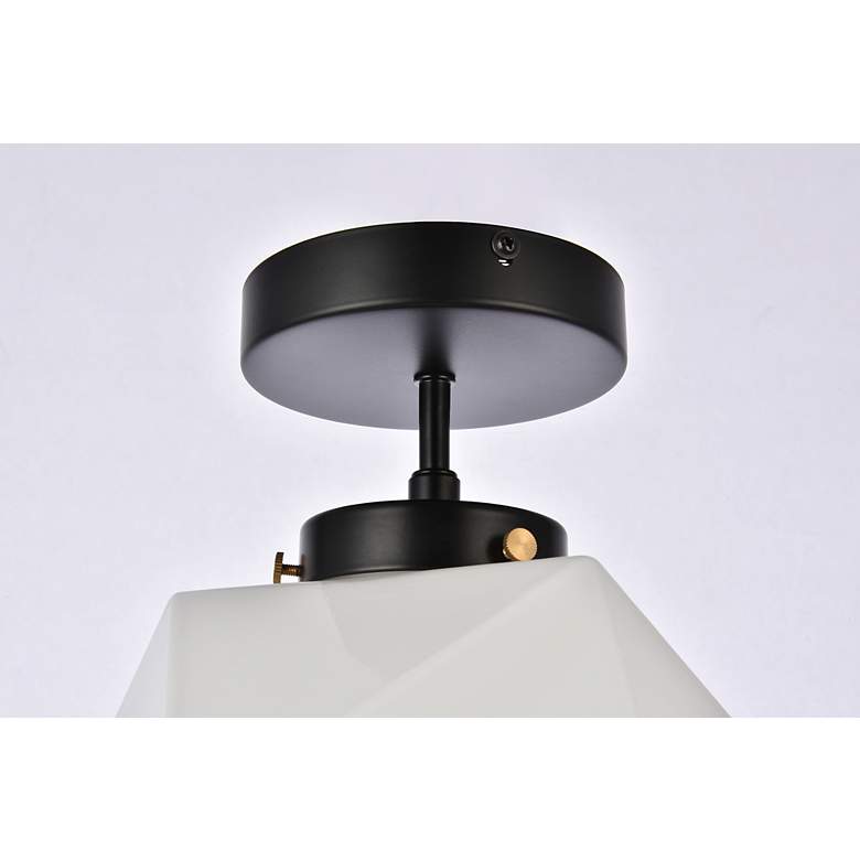 Image 5 Lawrence 1 Lt Black And White Glass Flush Mount more views
