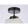 5_Lawrence 1 Lt Black And White Glass Flush Mount more views