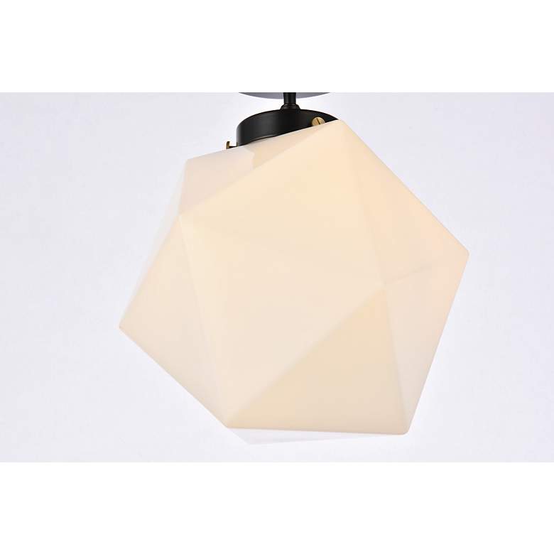 Image 6 Lawrence 1 Lt Black And White Glass Flush Mount more views