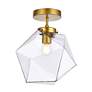 4_Lawrence 1 Lt Brass And Clear Glass Flush Mount more views
