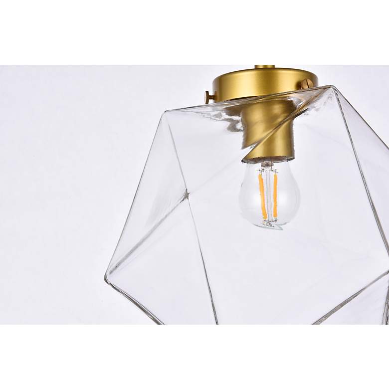 Image 5 Lawrence 1 Lt Brass And Clear Glass Flush Mount more views