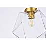 5_Lawrence 1 Lt Brass And Clear Glass Flush Mount more views