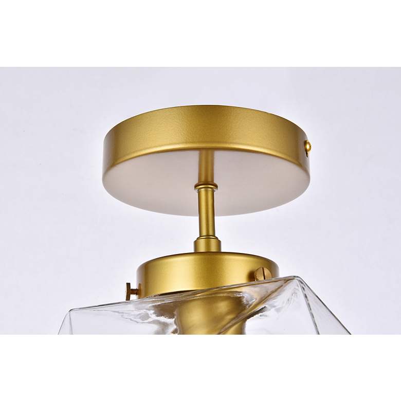 Image 6 Lawrence 1 Lt Brass And Clear Glass Flush Mount more views