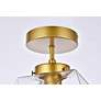 6_Lawrence 1 Lt Brass And Clear Glass Flush Mount more views