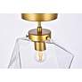 7_Lawrence 1 Lt Brass And Clear Glass Flush Mount more views