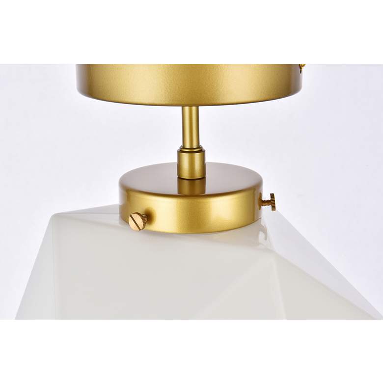 Image 6 Lawrence 1 Lt Brass And White Glass Flush Mount more views