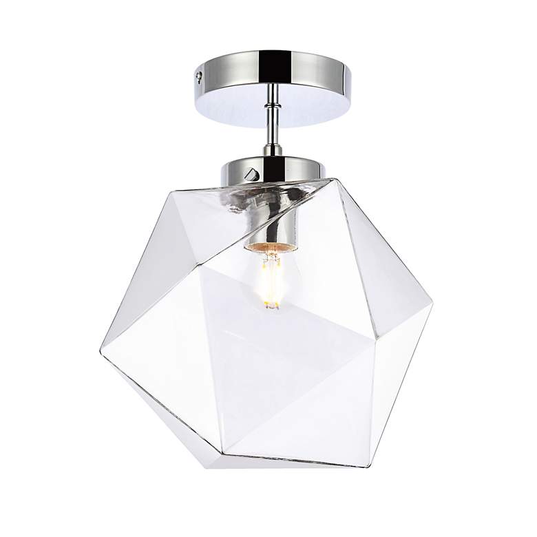 Image 4 Lawrence 1 Lt Chrome And Clear Glass Flush Mount more views