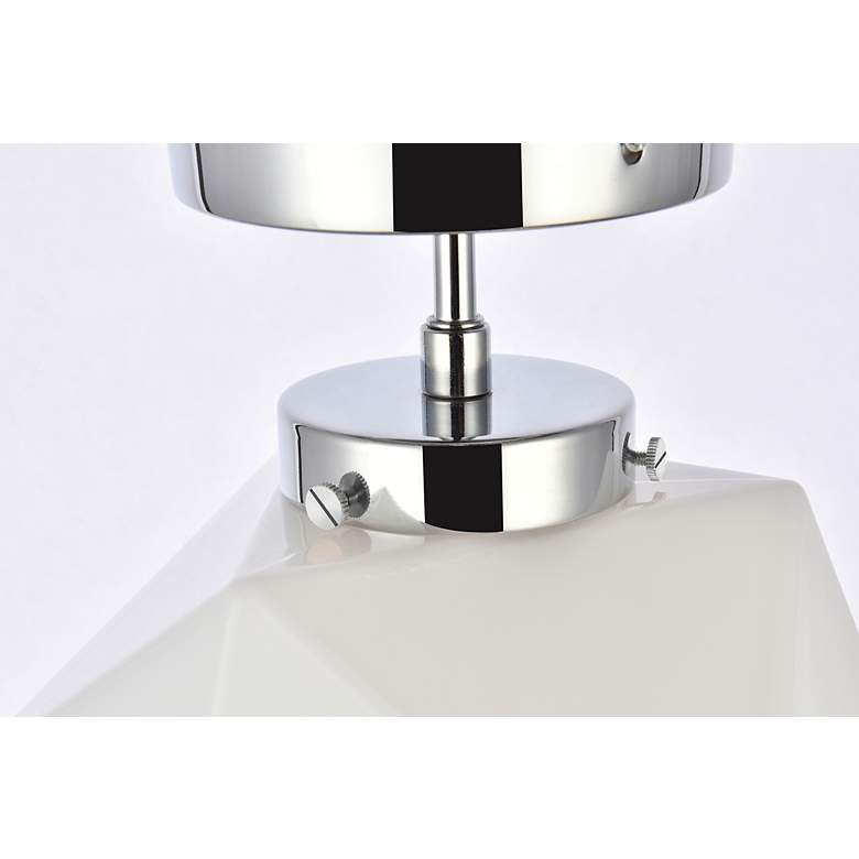 Image 6 Lawrence 1 Lt Chrome And White Glass Flush Mount more views