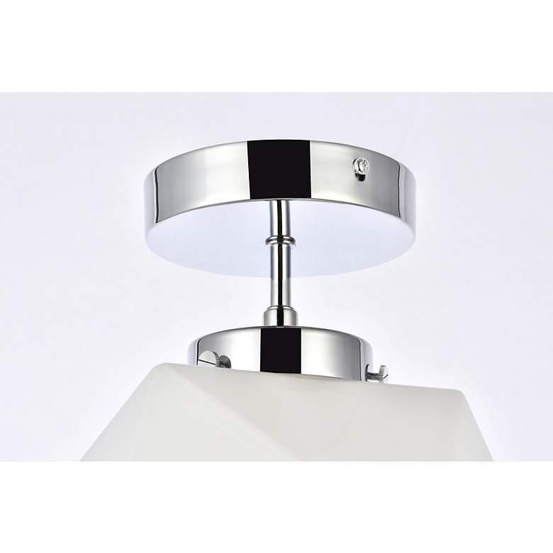 Image 7 Lawrence 1 Lt Chrome And White Glass Flush Mount more views