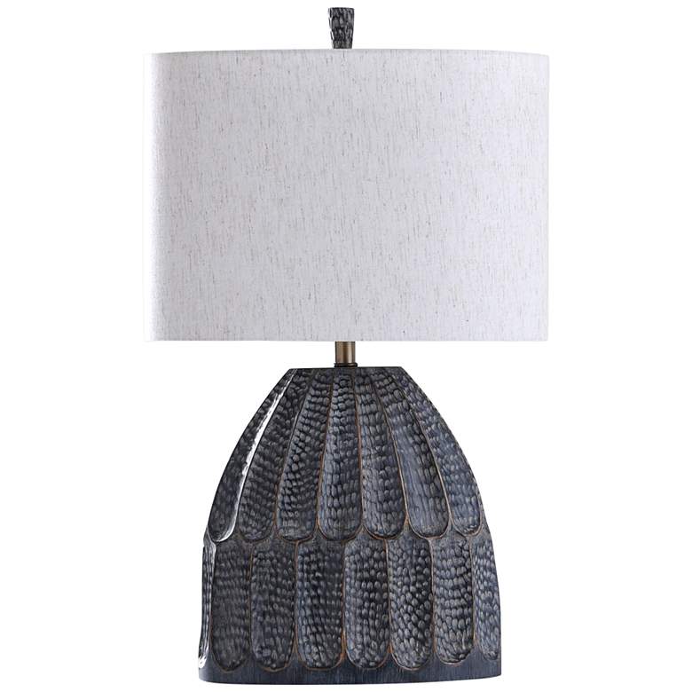 Image 1 Lawrence 30" Brushed Black Hammered Texture Molded Table Lamp