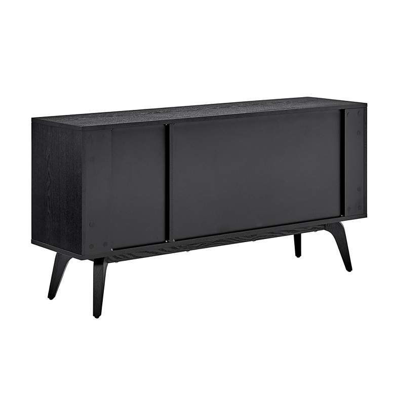 Image 6 Lawrence 59" Wide Ash Veneer Black 3-Drawer 2-Door Sideboard more views