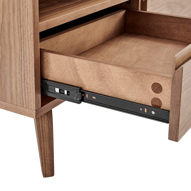 Image 3 Lawrence 63" Wide American Walnut Wood 3-Drawer Media Stand more views