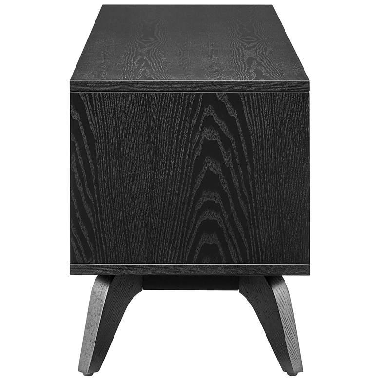 Image 6 Lawrence 63"W Black Stained Ash Wood 3-Drawer Media Stand more views