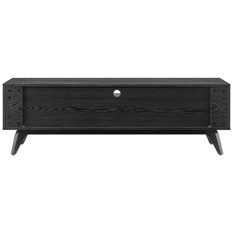 Image 7 Lawrence 63"W Black Stained Ash Wood 3-Drawer Media Stand more views