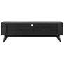 Lawrence 63"W Black Stained Ash Wood 3-Drawer Media Stand