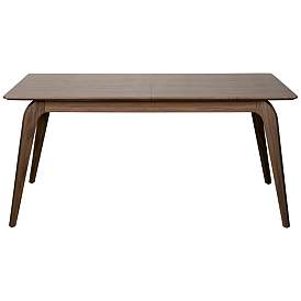 Image2 of Lawrence 82 1/2" Wide Walnut Veneered Extension Dining Table