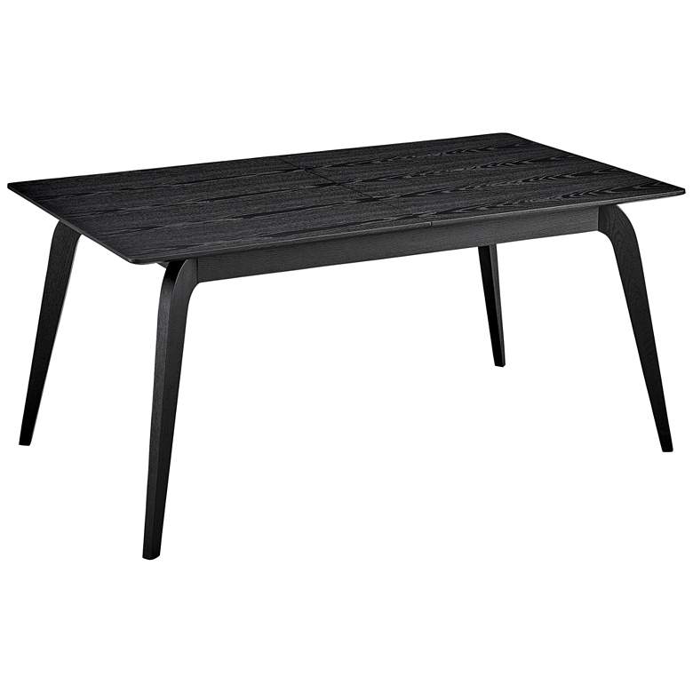 Image 3 Lawrence 82 1/2 inchW Matte Black Wood Extension Dining Table more views